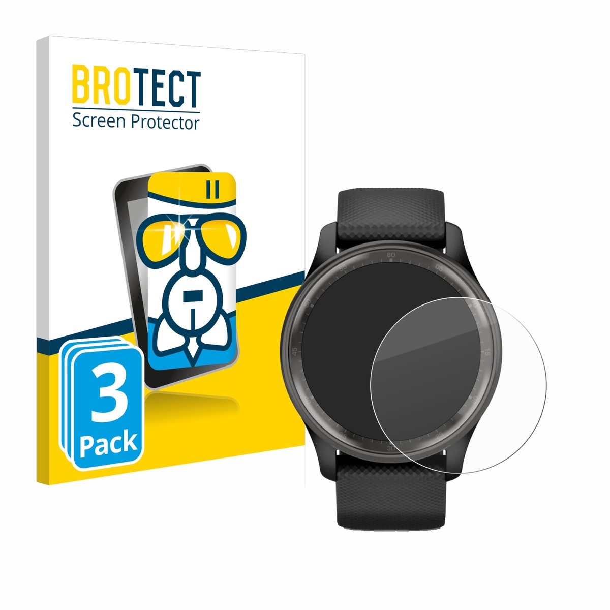 Screenprotector 3 Stuks voor Garmin Vivomove Trend Beschermglas transparant