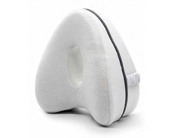 Sleeptight - Kniekussen voor in Bed - Zijslaapkussen - Pijnverlichtend Orthopedisch Beenkussen Traagschuim - Ergonomisch Zijslaper Kussen - Met Band - 25cm