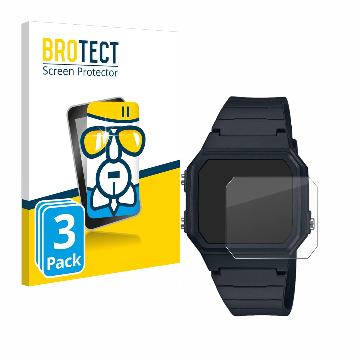 Screenprotector 3 Stuks voor Casio W-217H-1AVCF Beschermglas transparant
