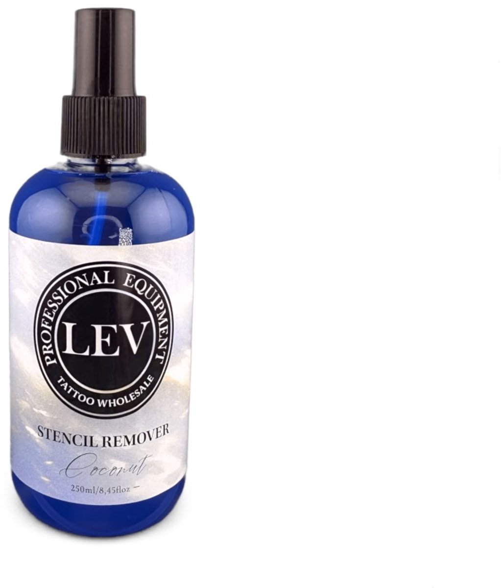 LEV Stencil Remover - Coconut 250ml | Tattoo Transfer Gel remover | Stencil Stuff | Stencil Crème | Tattoo Stencil Papier Sheets | Tatoeage Transfer | Overtrek Papier Tekenen | Thermisch Carbon | Tattoo Ink DesignBuf