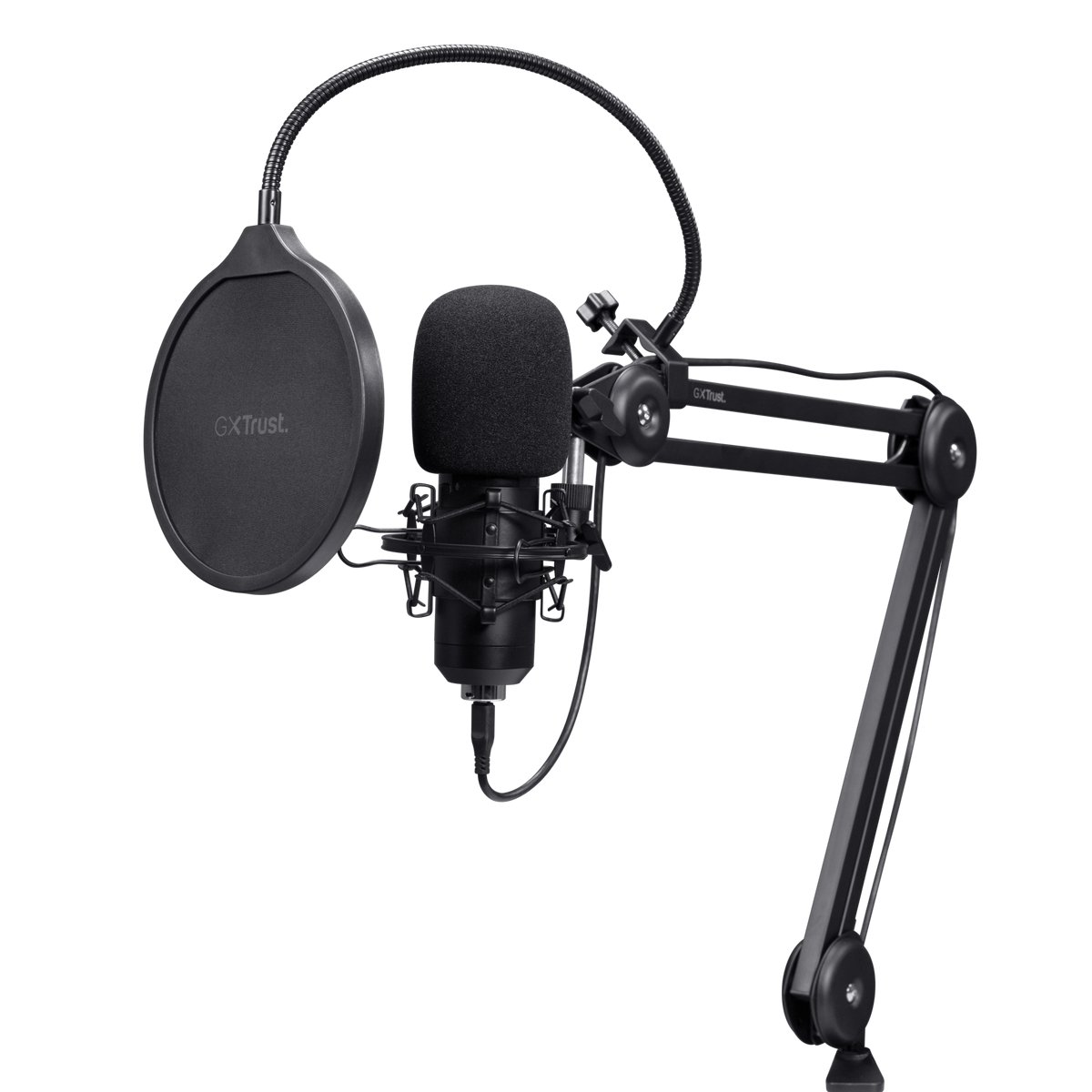 Image of Trust GXT 270 Emita II+ - USB Microfoon - Gaming en Streaming - Cardioïde Condensator - Uitschuifbare Arm - Zwart