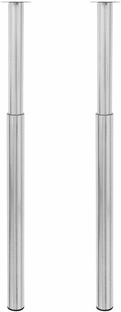 Set van 4 Telescopische Tafelpoten In Hoogte Verstelbaar 71cm tot 110cm RVS