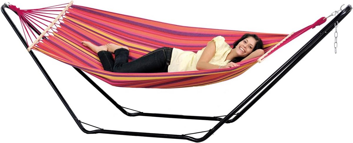 Hangmat Vulcano met Stevig Stalen Frame - Relaxen in de Tuin of op het Strand