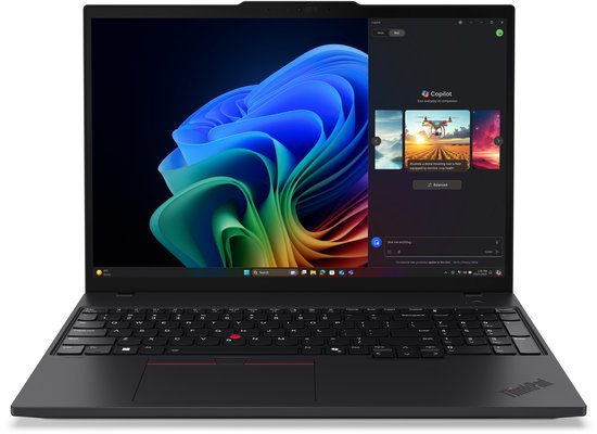 Lenovo ThinkPad T16 Gen 4 (AMD) Copilot+ PC AMD Ryzen AI 7 PRO 350 Laptop 40,6 cm (16") WUXGA 64 GB DDR5-SDRAM 1 TB SSD Wi-Fi 7 (802.11be) Windows 11 Pro Engels Zwart