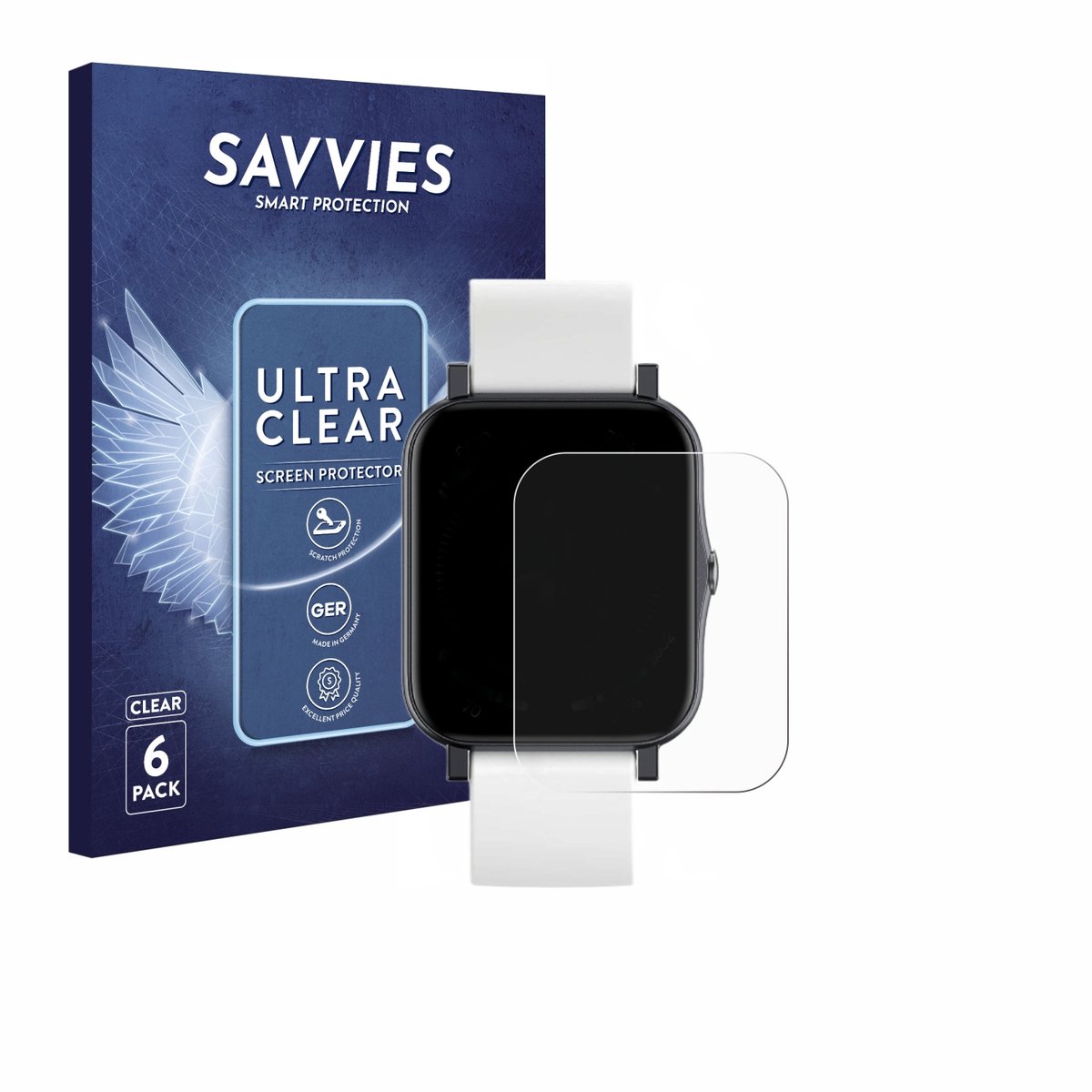Savvies - Screenprotector voor QNix Smartwatch - Folie Beschermfolie transparant 6 Stuks