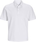 Wit poloshirt, effen, korte mouwen.