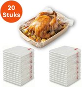YUGN Braadzakken 20 Stuks - Inclusief 20 Sluitstrips - Voor Oven en Magnetron - Geschikt voor Hele Braadkip - 38x24 cm