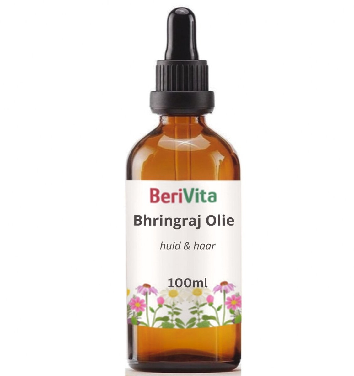 Bhringraj Olie 100ml Pipetfles Glas - Taila - Maceraat Eclipta Alba Bladeren - Huid en Haar