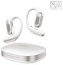 Witte Shokz OpenFit Pro oordopjes met oplaadcase.