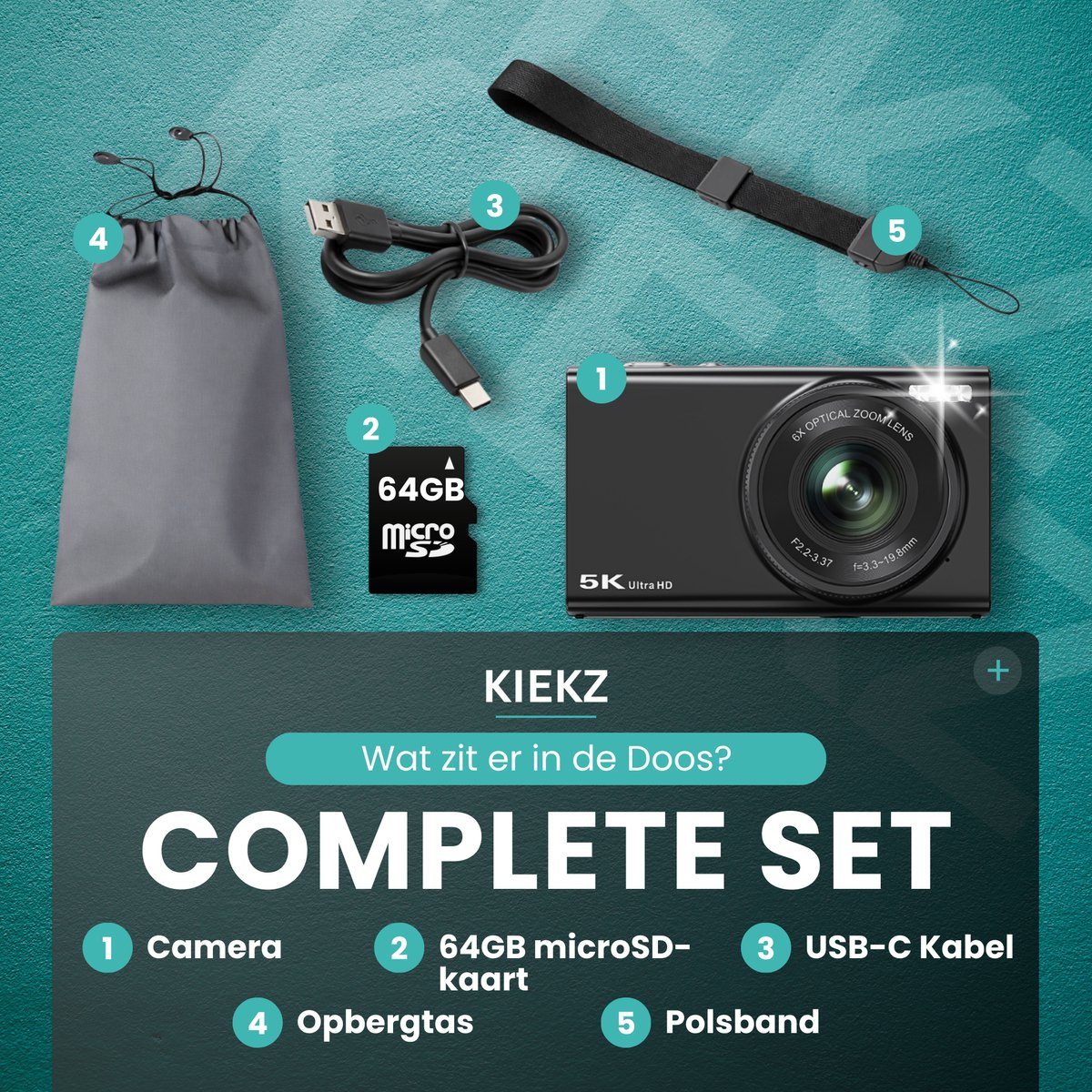 Kiekz DC422XY compactcamera met 2,8-inch scherm thumbnail 6