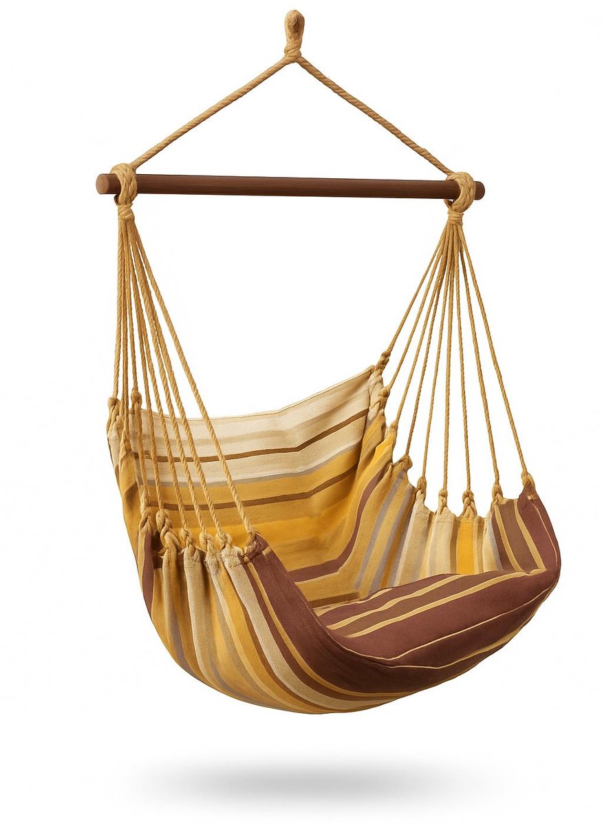 Lazy Rezt hangstoel Mocha XL met gratis kussenhoes en voetensteun