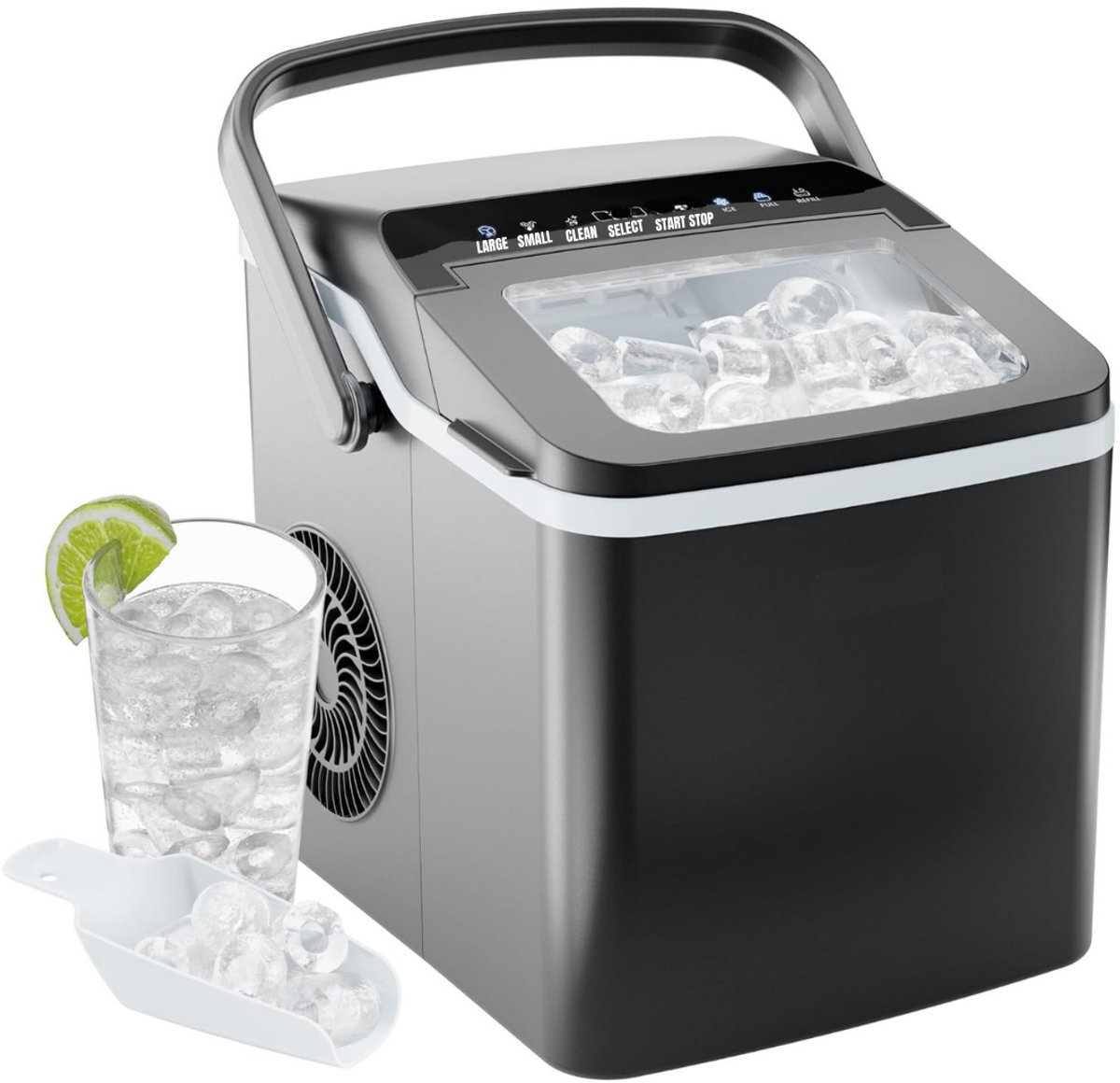 Zyrex® Ijsblokjesmachine - Ijsmachine - Ijsblokjesmakers - Zwart- 33cm x 27cm x 33cm