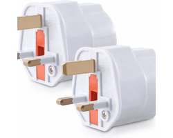 Reisstekker type G - stekker voor Schotland, Malta, Singapore - 2 stuks - wit