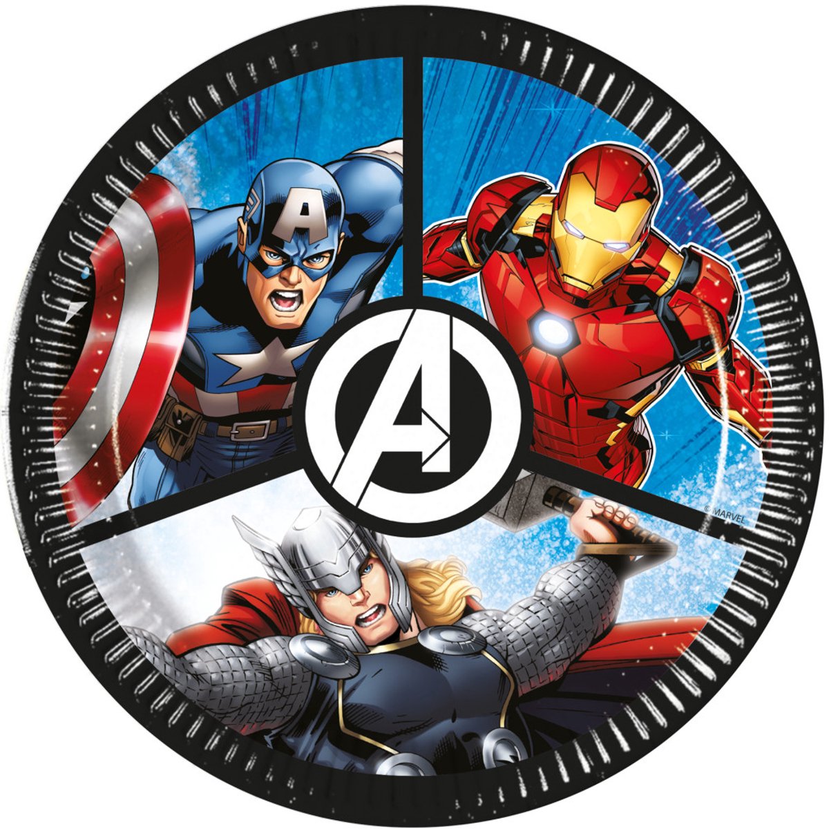 Marvel Avengers Borden - 20 cm - Papieren borden - 8 stuks - Feestservies - Voor verjaardagen en feestjes