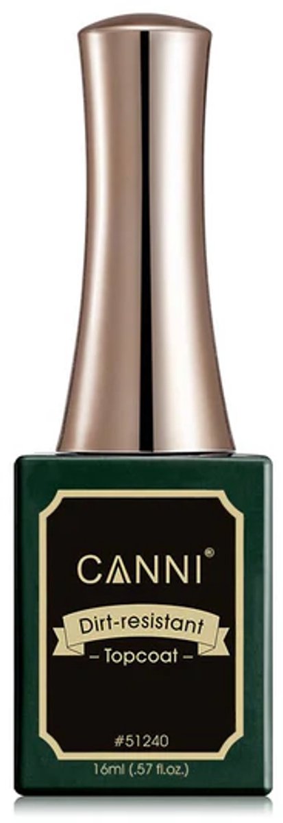 Canni UV Gellak Top Coat Dirt Resistant XL - 16 ml - Top Coat Gel - Top Coat Nagellak - Topcoat Dirt Resistant - Top Coat No Wipe - Canni Gellak - Gellak Nagellak
