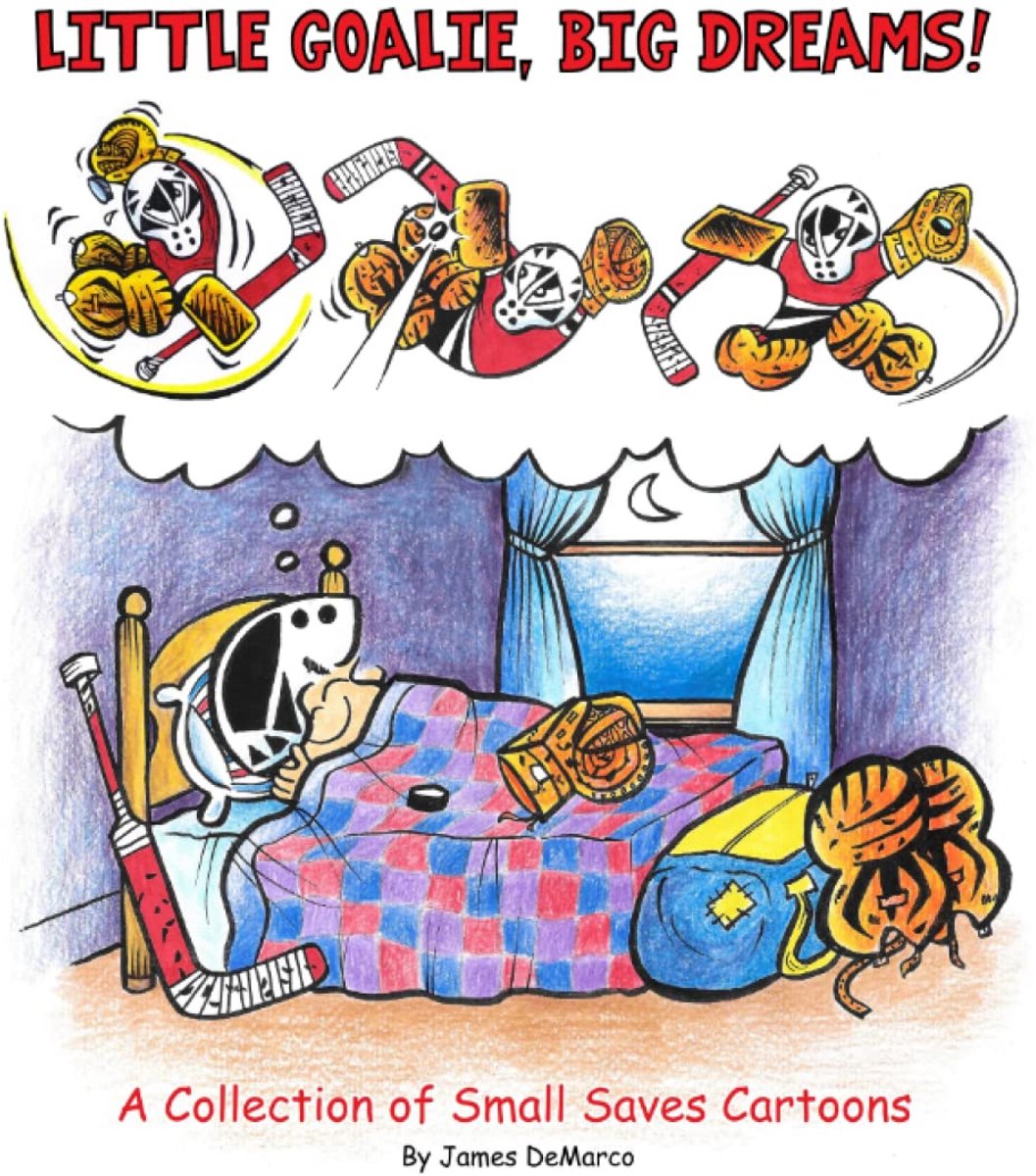 Cartoonboek: Komische Avonturen van een Kleine IJshockey Keeper