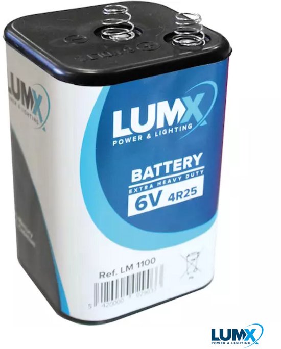 LUMX LM 1100 Blokbatterij - 6V Type 4R25 K/Zn - 9 Ah | Betrouwbare Energiebron voor Lichten en Werflichten