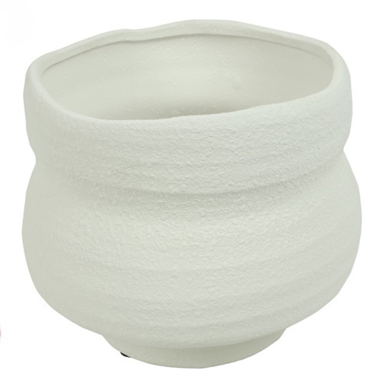 Countryfield Bloempot Poppy aardewerk L26B26H21,5CM wit