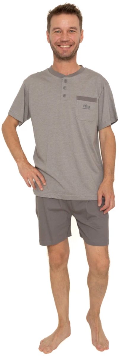 Outfitter heren shortama - 100% katoen - maat L - Monaco race - grijs