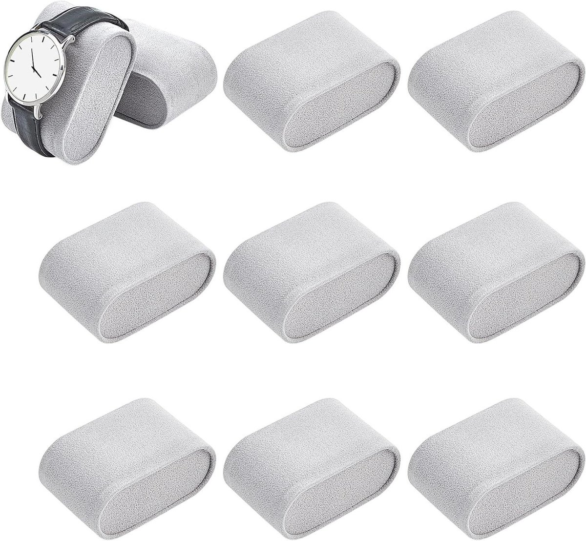 Allecto - Displays voor Sieraden - Opbergdozen - Fluweel - Horlogekussen - Armband - 12 stuks - Geschikt voor Horlogedoos - Donkergrijs - Sieraden Display Opbergdoos