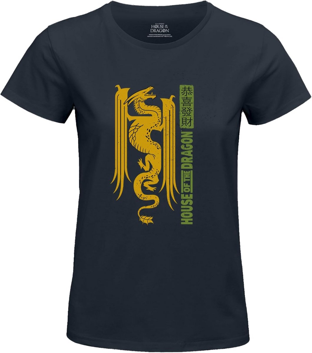 Game of Thrones Prequel T-shirt Draak - Marineblauw Heren Maat L