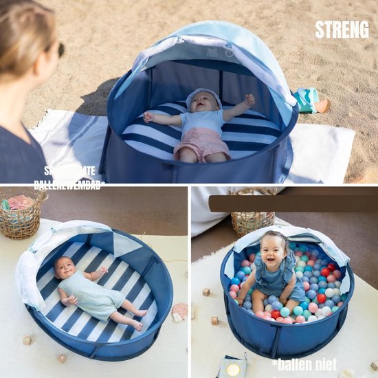 Zyrex® Strandtent uv Bescherming - Strandtent Baby Pop Up - Strandtentje Extra Licht - Blauw - 98cm x 90cm x 85cm van Zyrex — afbeelding 4