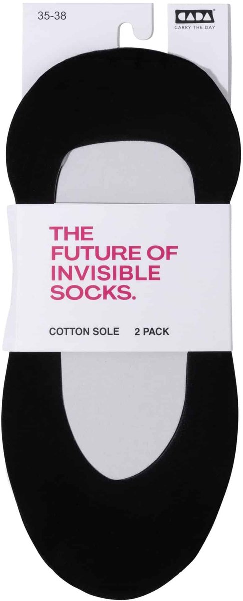 Onzichtbare footies 2-paar – Black – 35-38