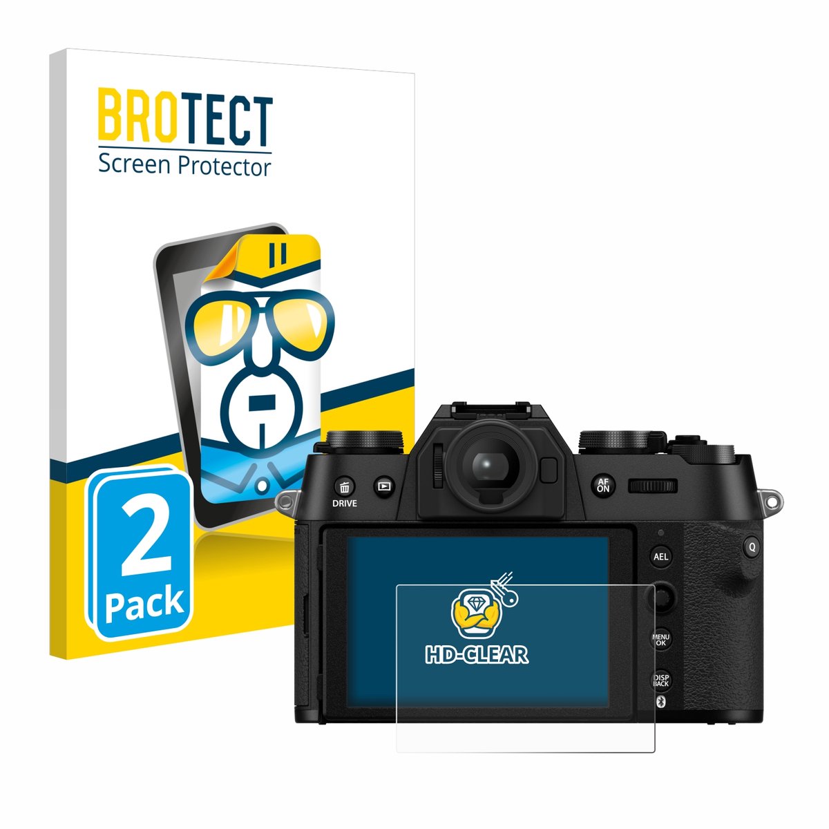 BROTECT - Screenprotector voor Fujifilm X-T50 - Folie Beschermfolie transparant 2 Stuks