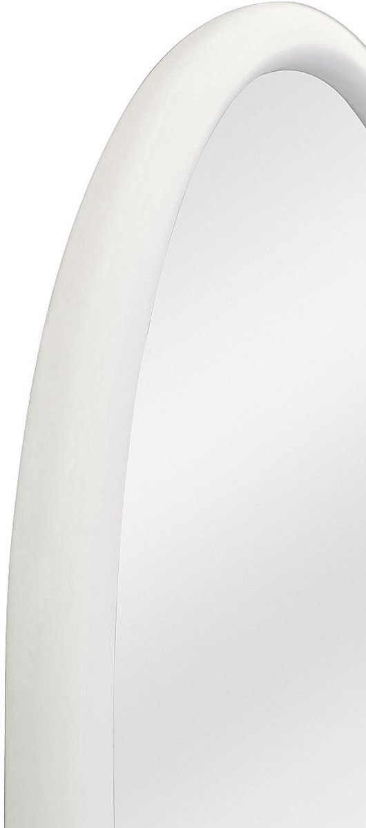 Vente-unique Grote boogspiegel in paulowniahout - H 180 x B 80 cm - Wit - EZAREL