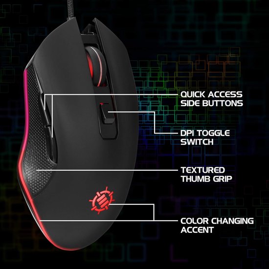 USB Gaming Muis met Programmeerbare Knoppen en RGB Verlichting — afbeelding 4