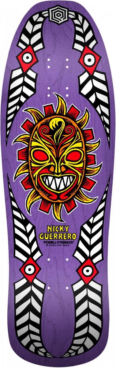 Old School Skateboard Deck Guerrero Masker Paars Reissue 10 inch Breed