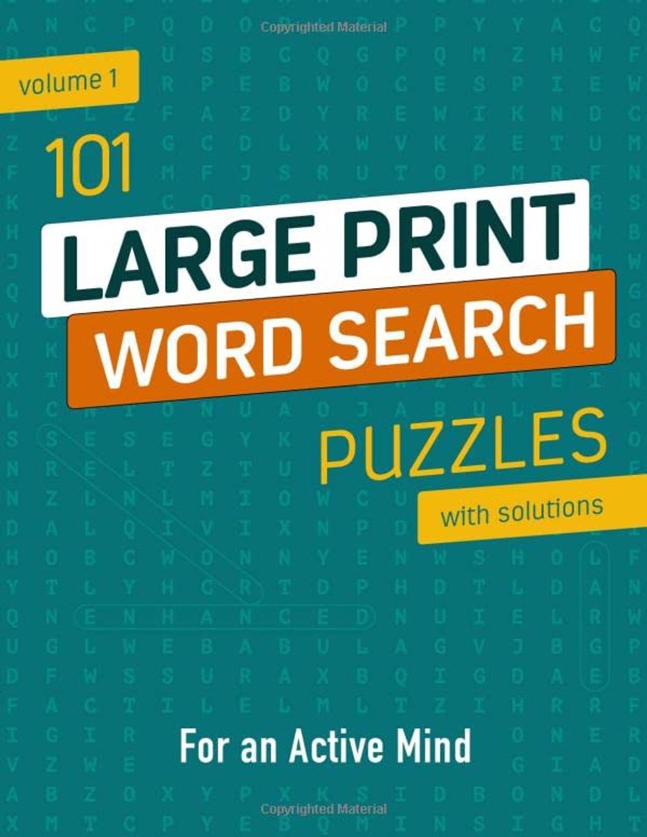 101 Woordzoekers in Groot Lettertype - Puzzelboek met Oplossingen