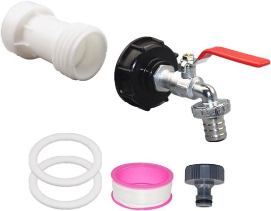 Waterkraan Voor IBC-tank 1000L – S60X6 Messing Adapter Met Tuinslangaansluiting 1/2 Inch