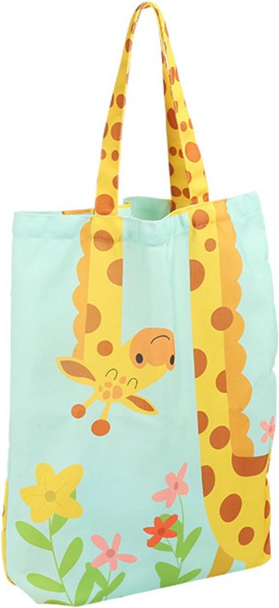 Grote Linnen Boodschappentas Dames met Giraffenprint - Herbruikbare & Opvouwbare Shopper