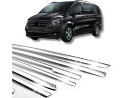 Raamlijst voor de zijkant van de deur, roestvrij staal, chroom, MERCEDES Vito W447 L2 2014-