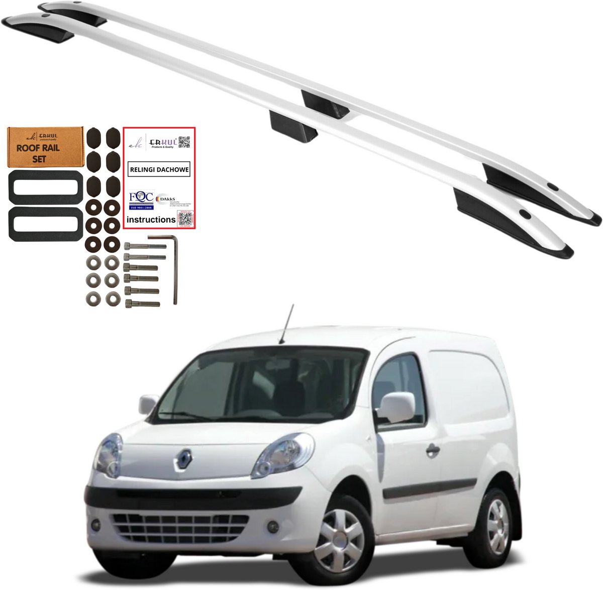 Dakrails RENAULT KANGOO II 2008-2022 L2 LONG Aluminium Duurzaam