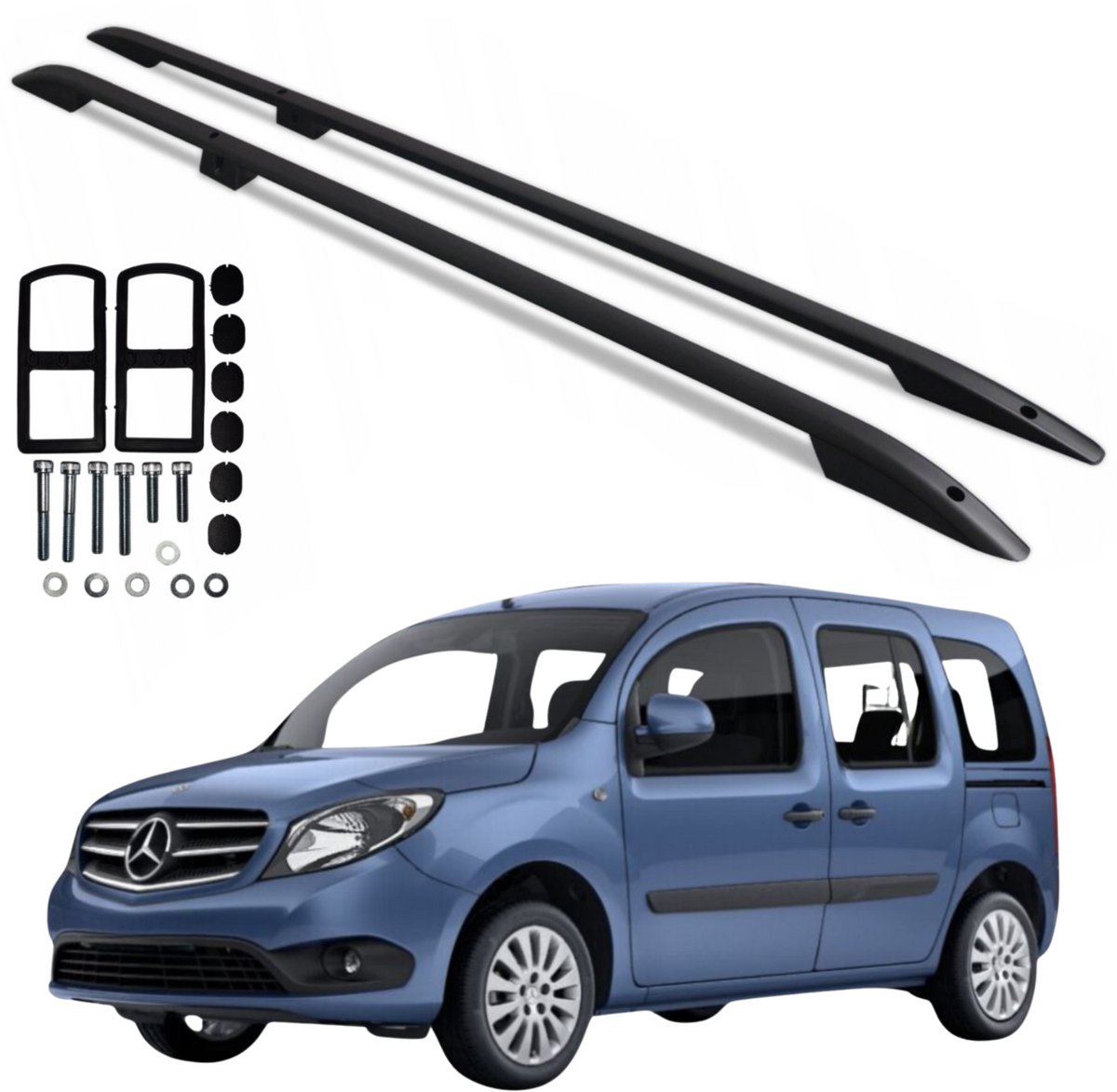 Dakrails MERCEDES-BENZ CITAN W415 L2 LONG 2012-2021 ZWART Effen