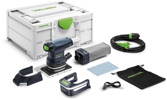 Festool RTS 400 REQ vlakschuurmachine met accessoires in een Systainer koffer.