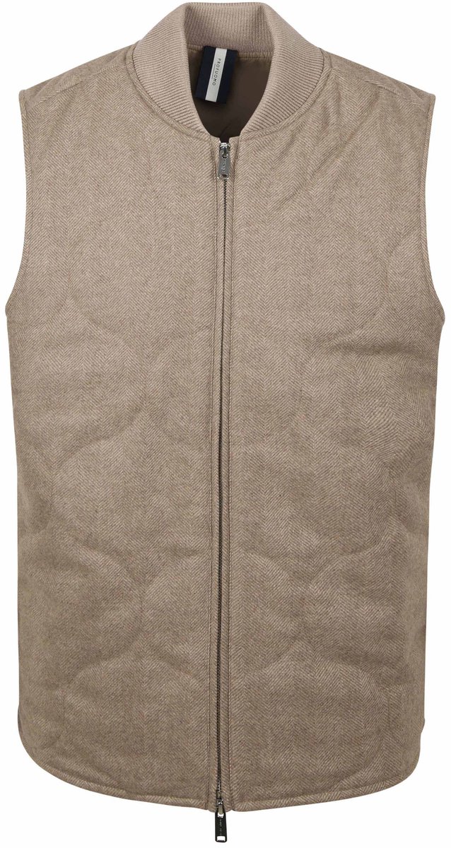 Profuomo Herringbone Bodywarmer Sand Bodywarmers Creme