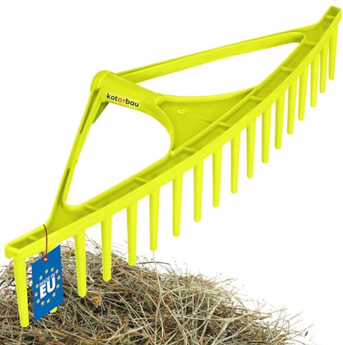 KOTARBAU® Bladhark, Tuinhark, Kunststof, 64 cm, Mintgroen, 18 Tanden, Bladbezem, Zonder Steel, voor Gras En Heg, Lichtgewicht Hark, Stevige Hark
