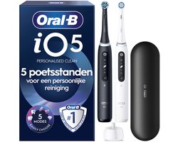 Oral-B iO 5 - Black & White - Elektrische Tandenborstels - Ontworpen Door Braun
