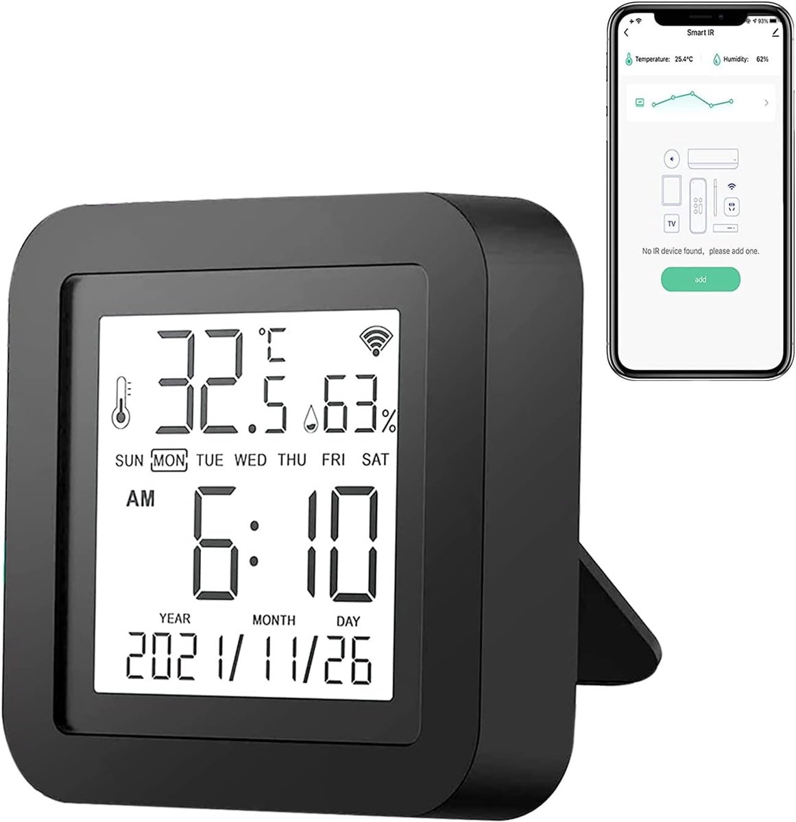 Universele Smart WiFi IR Afstandsbediening met Temperatuur en Vochtigheidssensor