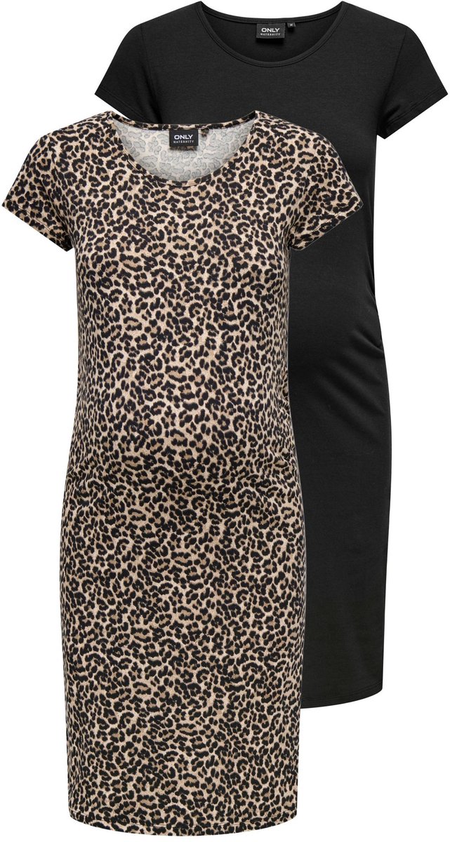 Only MATERNITY Jurk OLMLOVELY 2-pack Korte jurk Black