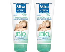 Mixa BIO - La Crème Visage Des Peaux Sensibles - 100 ml - Lot de 2