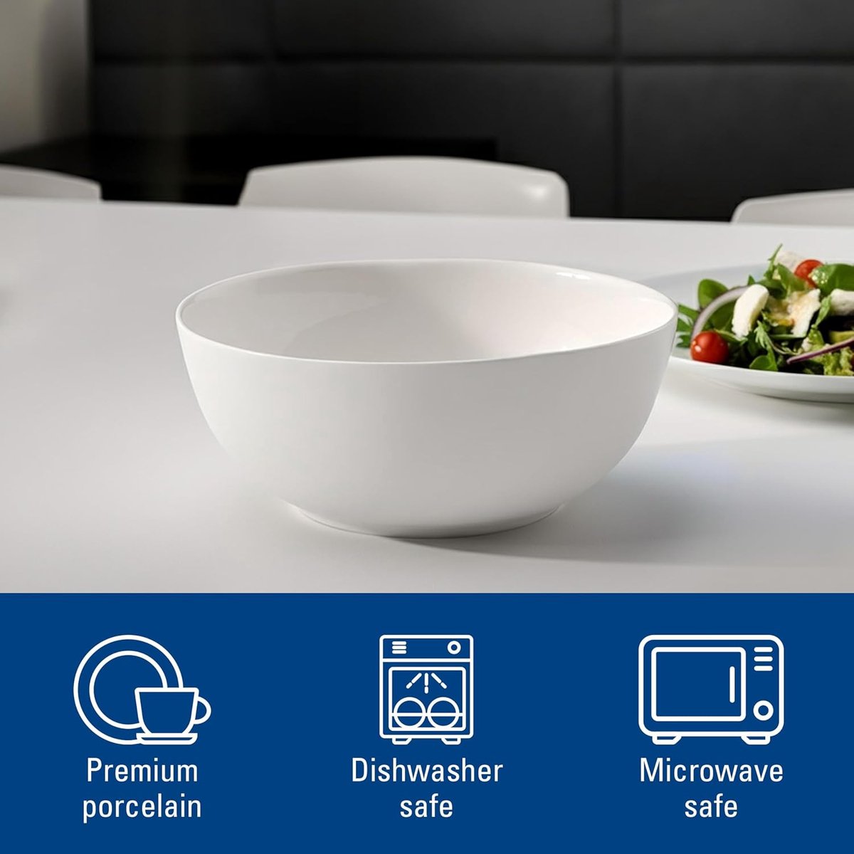 Diep Bord Premium Porselein 25 cm Wit