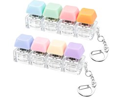 Keyboard Fidget Toy – Fidget Sleutelhanger Toetsenbord – 2 Stuks – Toetsenbord Design – Toetsenbord fidget – Pastel Kleuren – Met Click Geluid – Click Geluid voor Stressvermindering – Anti-Stress & Draagbaar – Geschikt voor Kantoor, School & Cadeau
