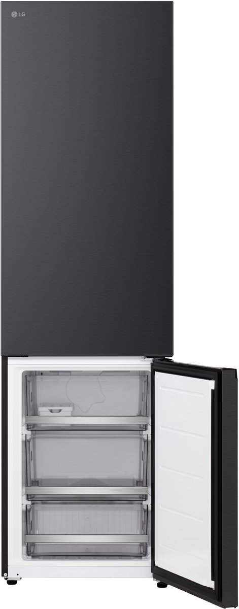 LG GBBS726CEV Koel-vriescombinatie 375L - Zwart - Energieklasse C - DoorCooling voor gelijkmatige koeling - Fresh Balancer voor optimale versheid - Stille Smart Inverter Compressor en ThinQ wifi bediening