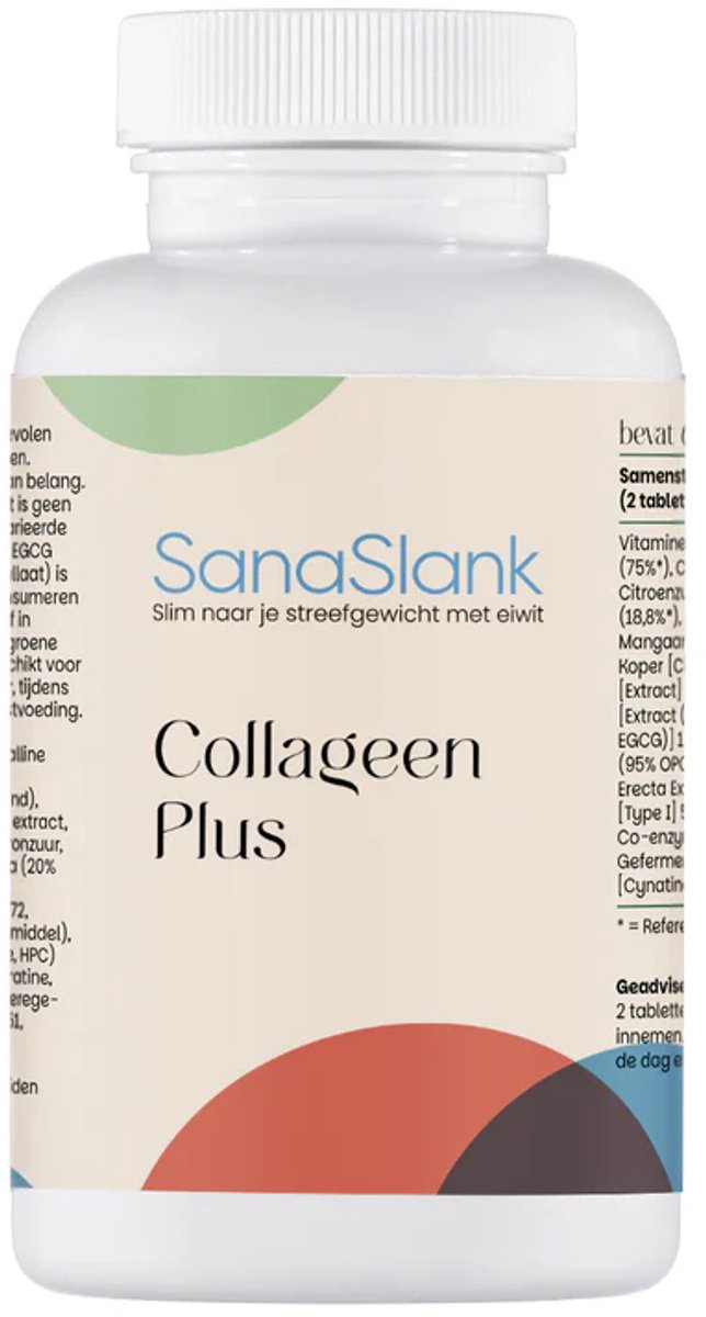 SanaSlank Collageen Plus 60 Tabletten - Type I Hyaluronzuur Keratine - Beauty Huid Haar