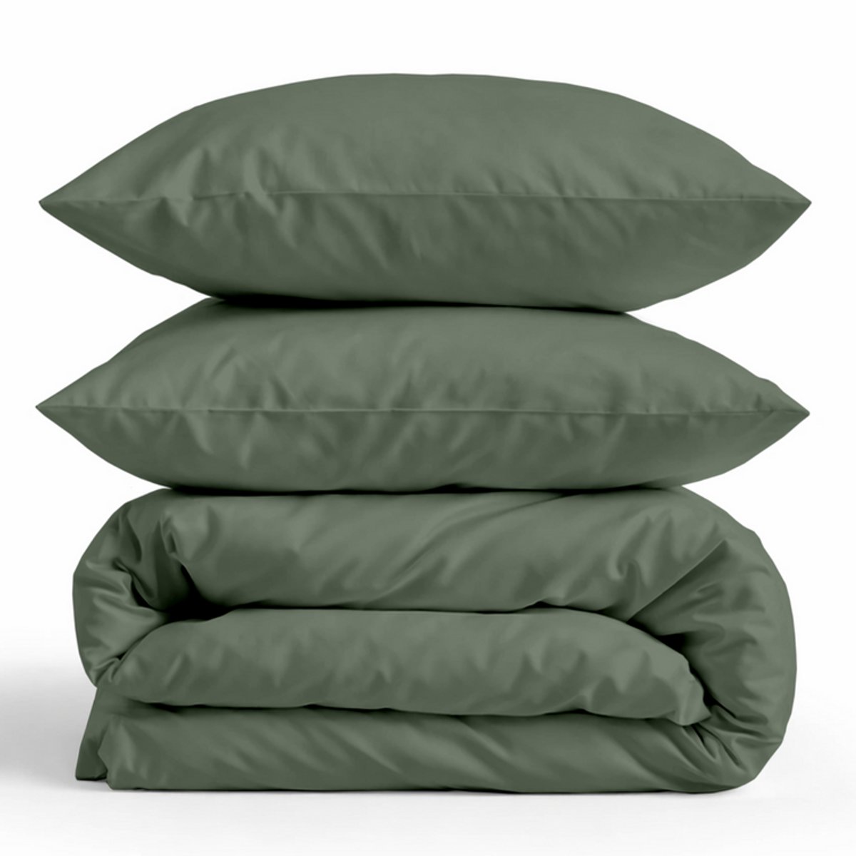 Decoware Dekbedovertrek Uni 200x220 cm - Groen - Katoensatijn - Met Kussenslopen - Tweepersoons