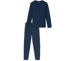 Schiesser Pyjama lang Casual Essentials - Heren Pyjamaset - admiral